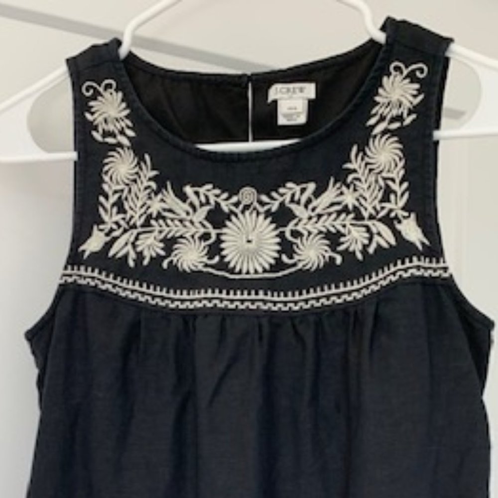 J. Crew Factory Embroidered Sleeveless Pocket Dress XXS